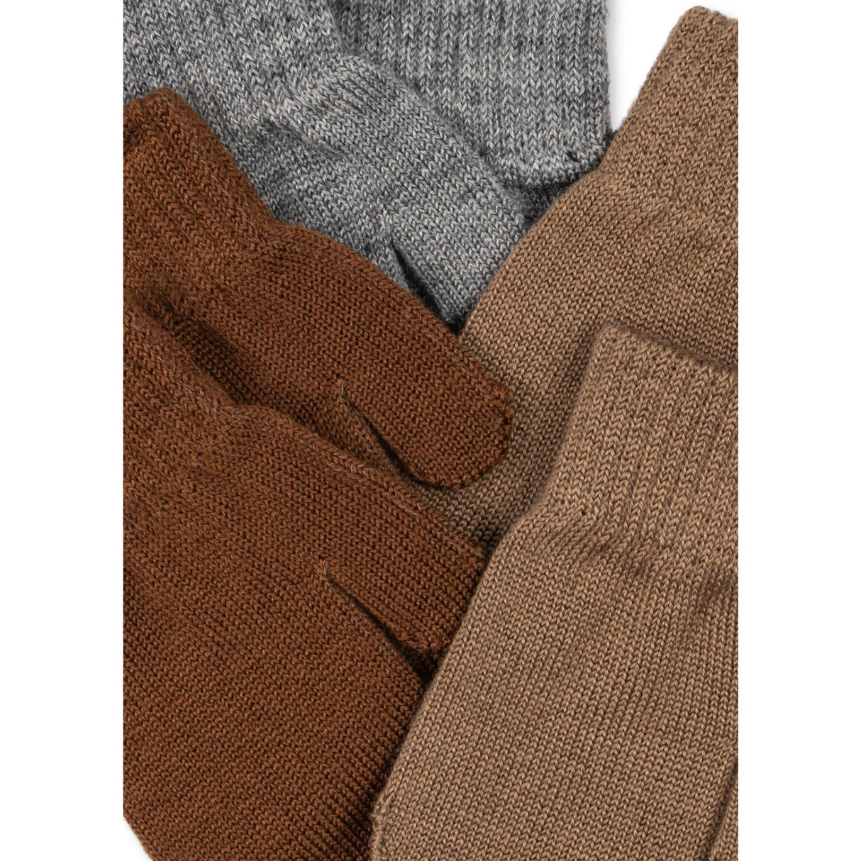 Konges Sløjd Grey Melange/Beige/Brown 3 Pack Filla Mittens