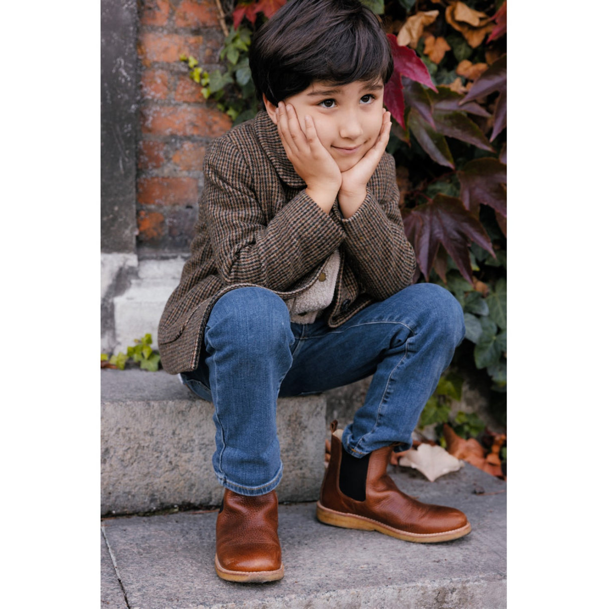 MarMar Wool Check Earthy Check Oval Jacket