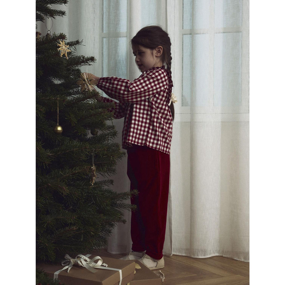 Lil'Atelier Red Dahlia Nmfsaga Sag Loose Pants Lil