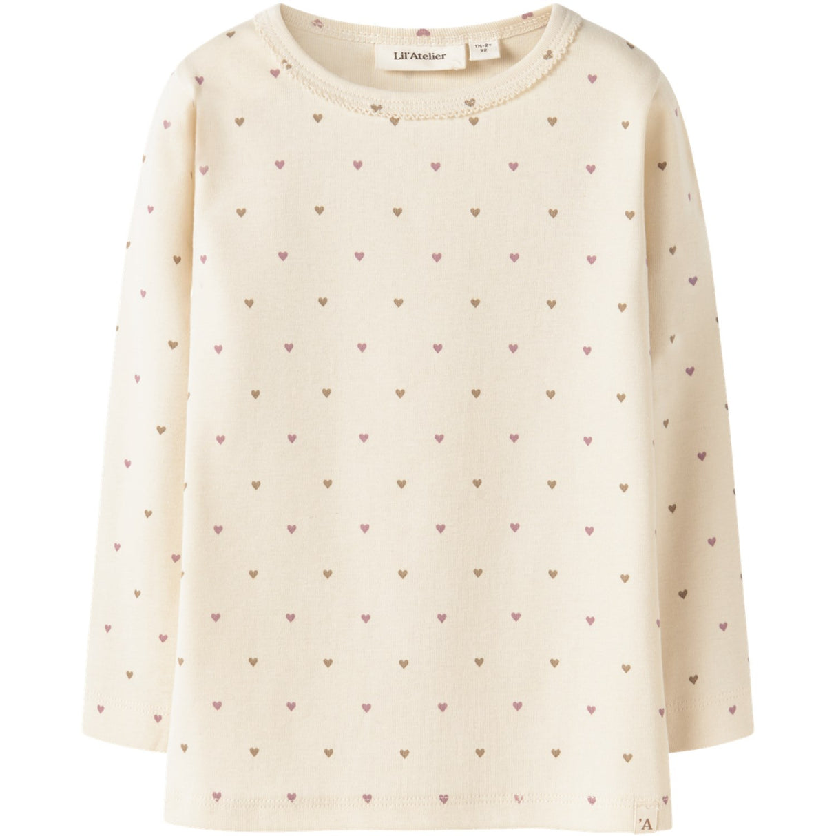 Lil'Atelier Turtledove Heart Nmflalo Tig Ls Slim Top Lil