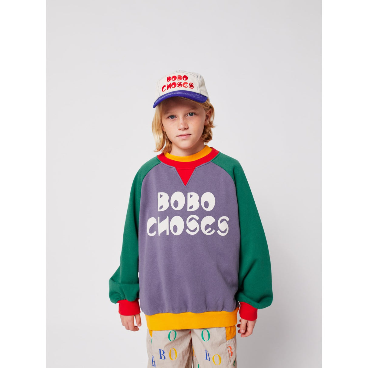 Bobo Choses Multicolor Color Block Ranglan Sweatshirt