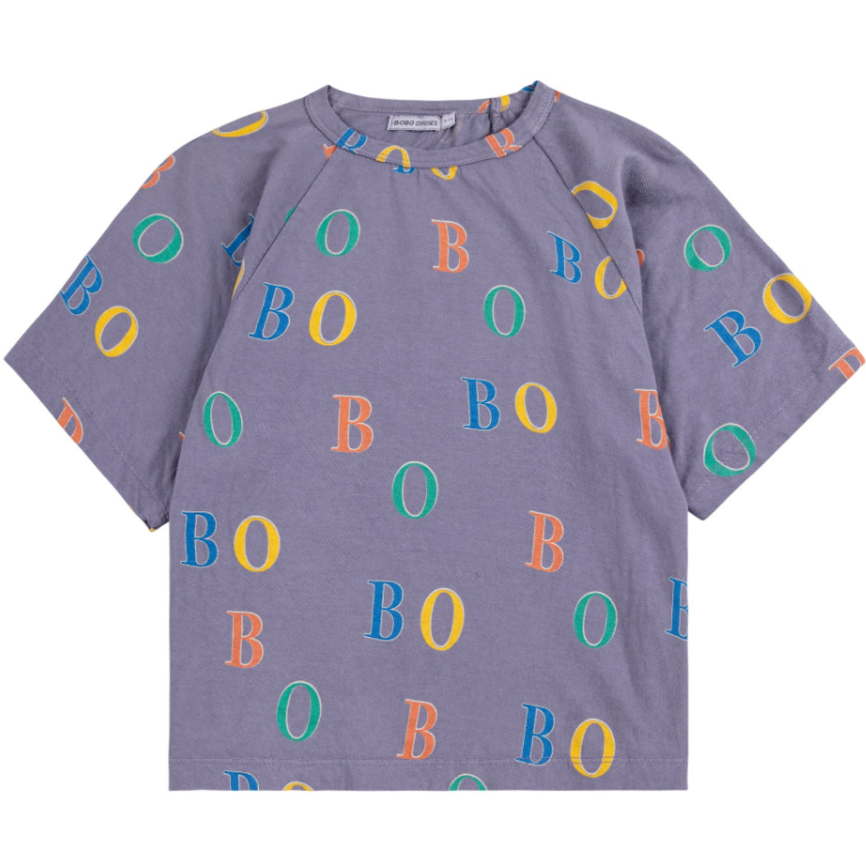 Bobo Choses Navy Blue Multicolor Bobo All Over Ranglan T-Shirt