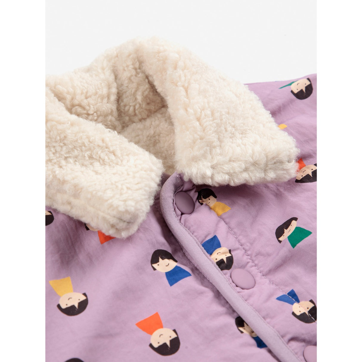 Bobo Choses Lavender Game Pawns All Over Reversible Sheepskin Jacket