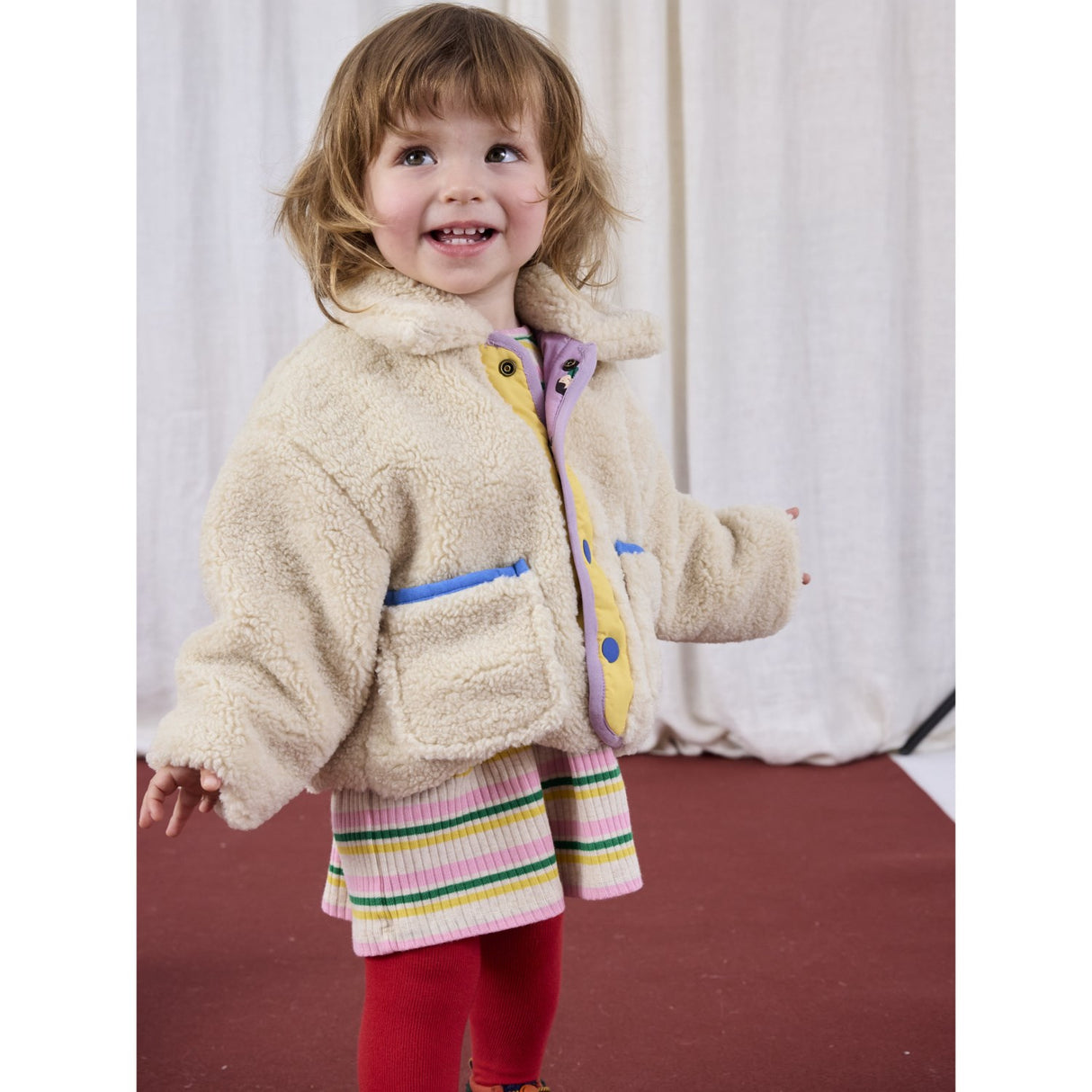 Bobo Choses Lavender Game Pawns All Over Reversible Sheepskin Jacket