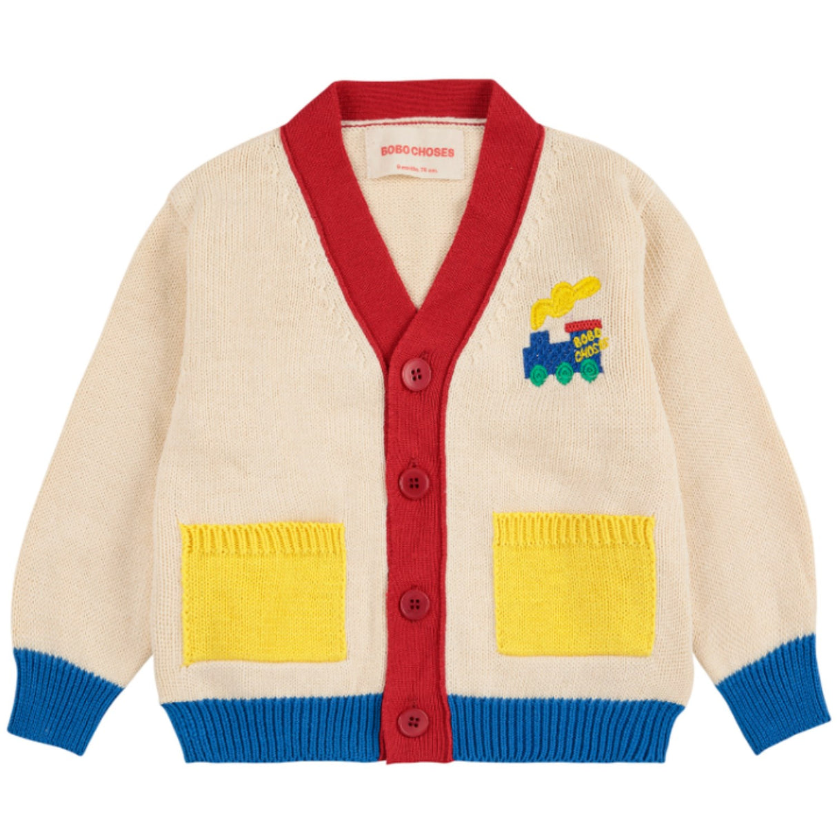 Bobo Choses Offwhite Bobo Choo Choo Color Block Cardigan