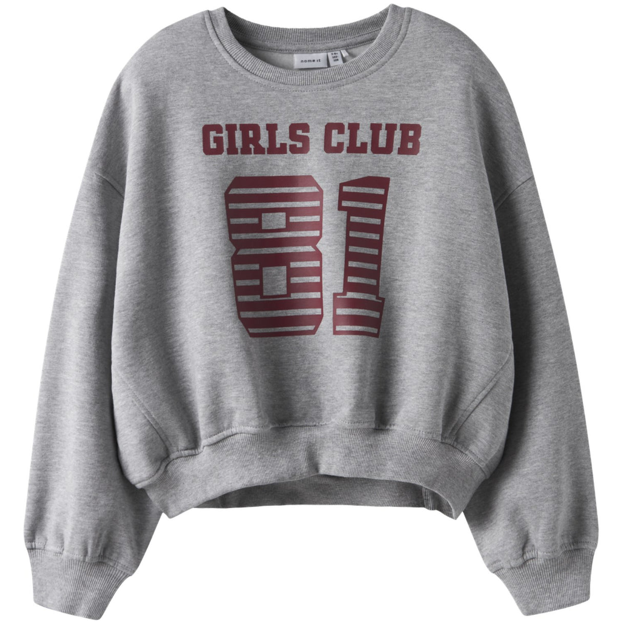 Name It Grey Melange Nkftaya Ls Rlx Short Sweat Bru Box