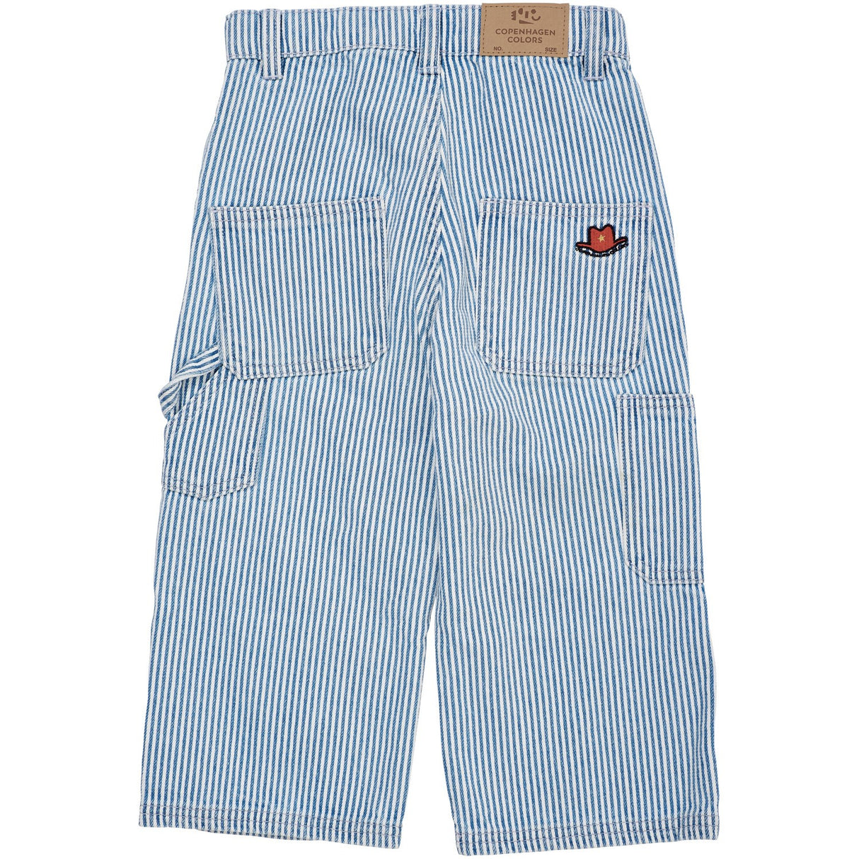 COPENHAGEN COLORS Denim Blue Stripe Y/D Stripe Twill Cargo Pants W. Adj. Waist