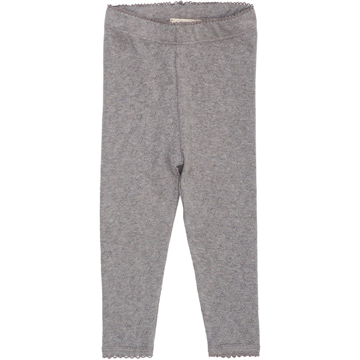 COPENHAGEN COLORS Grey Mel Pointelle Heart Leggings