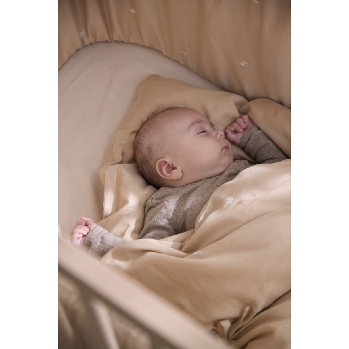 FILIBABBA Warm Grey Bed Linen Gots - Embroidered Christian The Whale