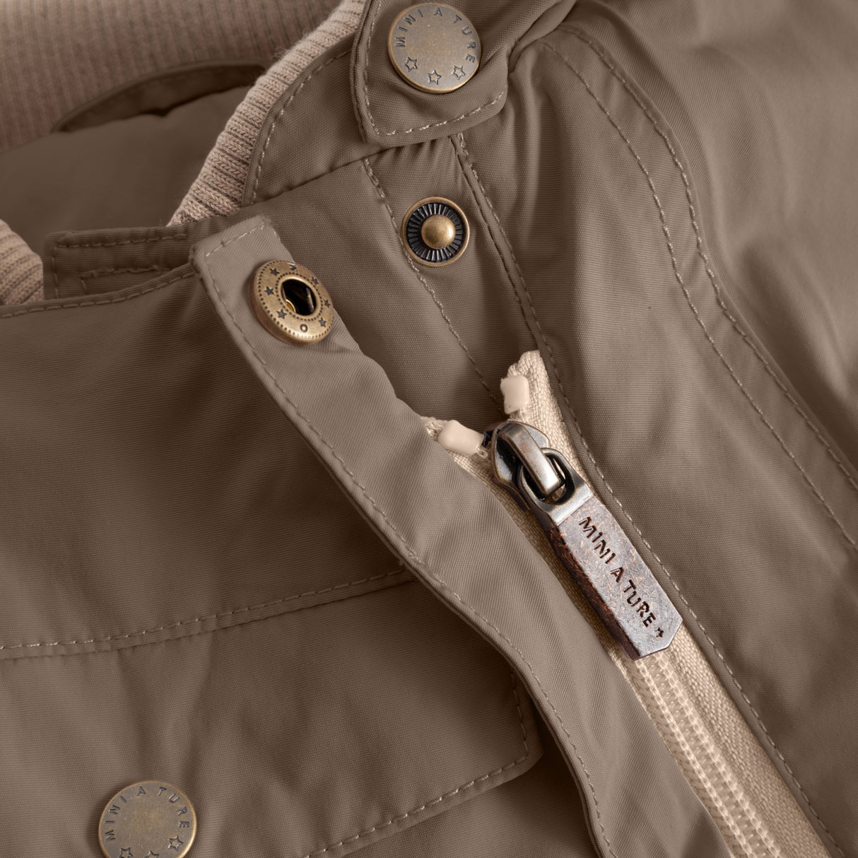 Mini A ture Morel Grey Matwisti Fleece Lined Snowsuit. GRS