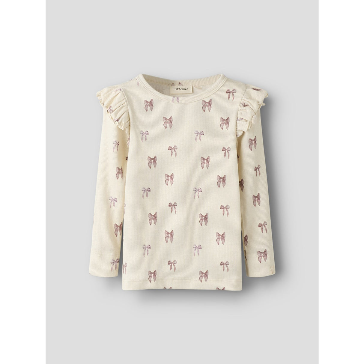 Lil'Atelier Turtledove Bow Nmfgavo Eko Ls Slim Top Lil Noos