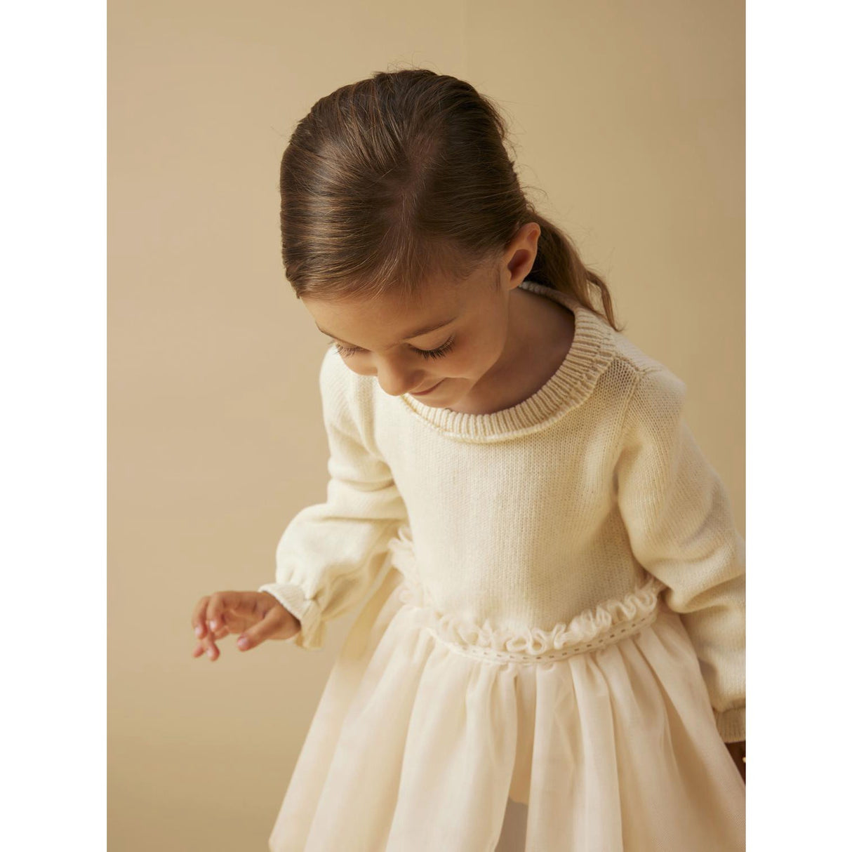 Lil'Atelier Pistachio Shell Nmfsarina Ls Knit Dress Lil