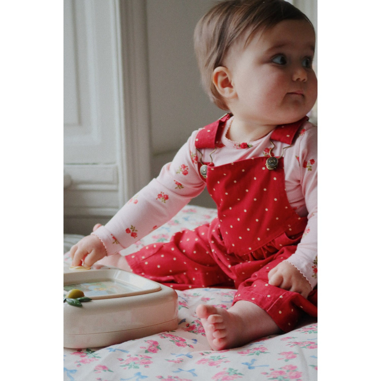Konges Sløjd Strawberry Dot Nola Overalls GOTS