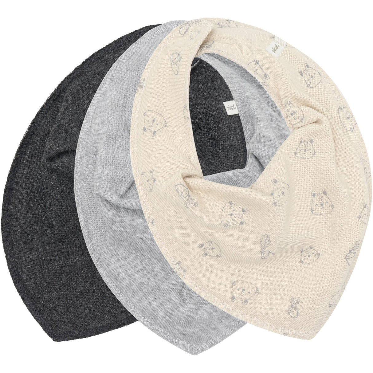 Pippi Rainy Day Bandana Fabric Bib Uni -Aop (3-Pack)