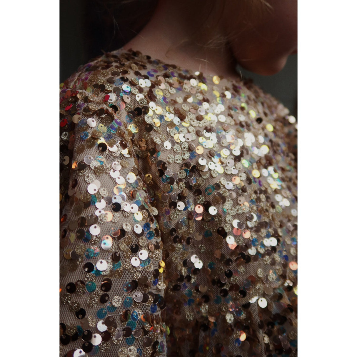 Konges Sløjd Gold Glitter Lila Sequins Bow Dress