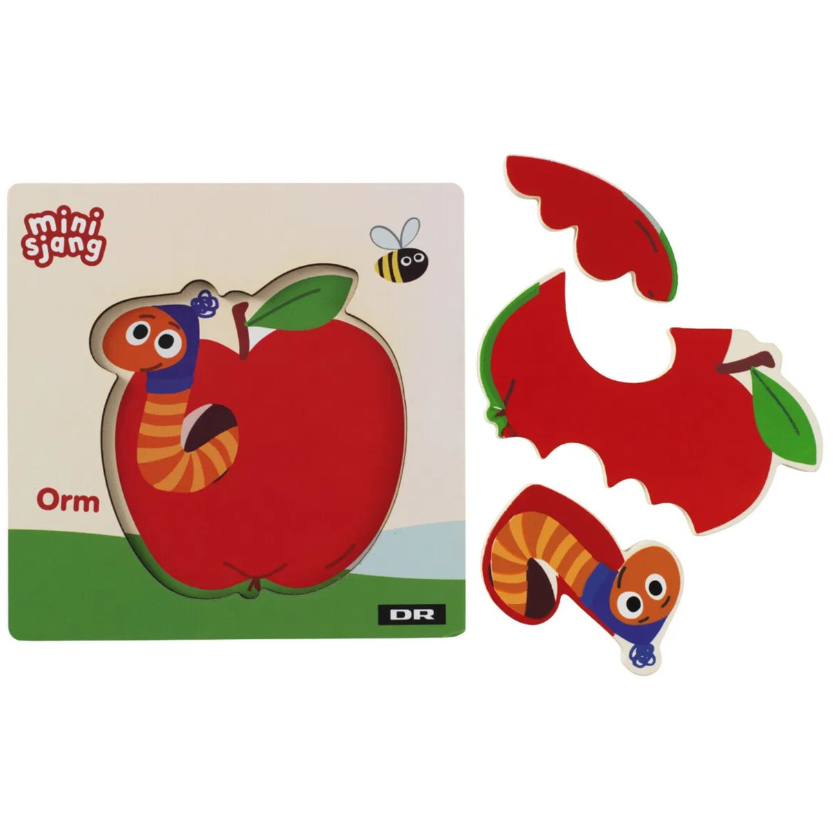 DR Wooden Puzzle, 3 pieces, Worm