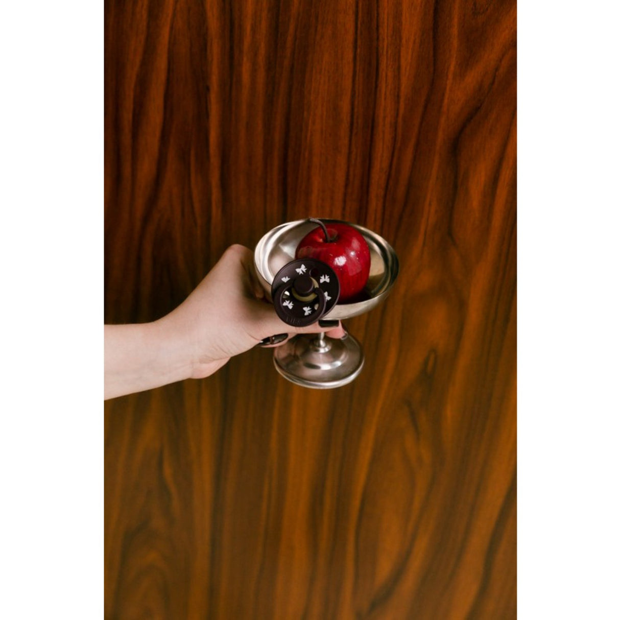 Bibs Ivory/Plum Pacifier Colour Holiday Bow 2-Pack Latex