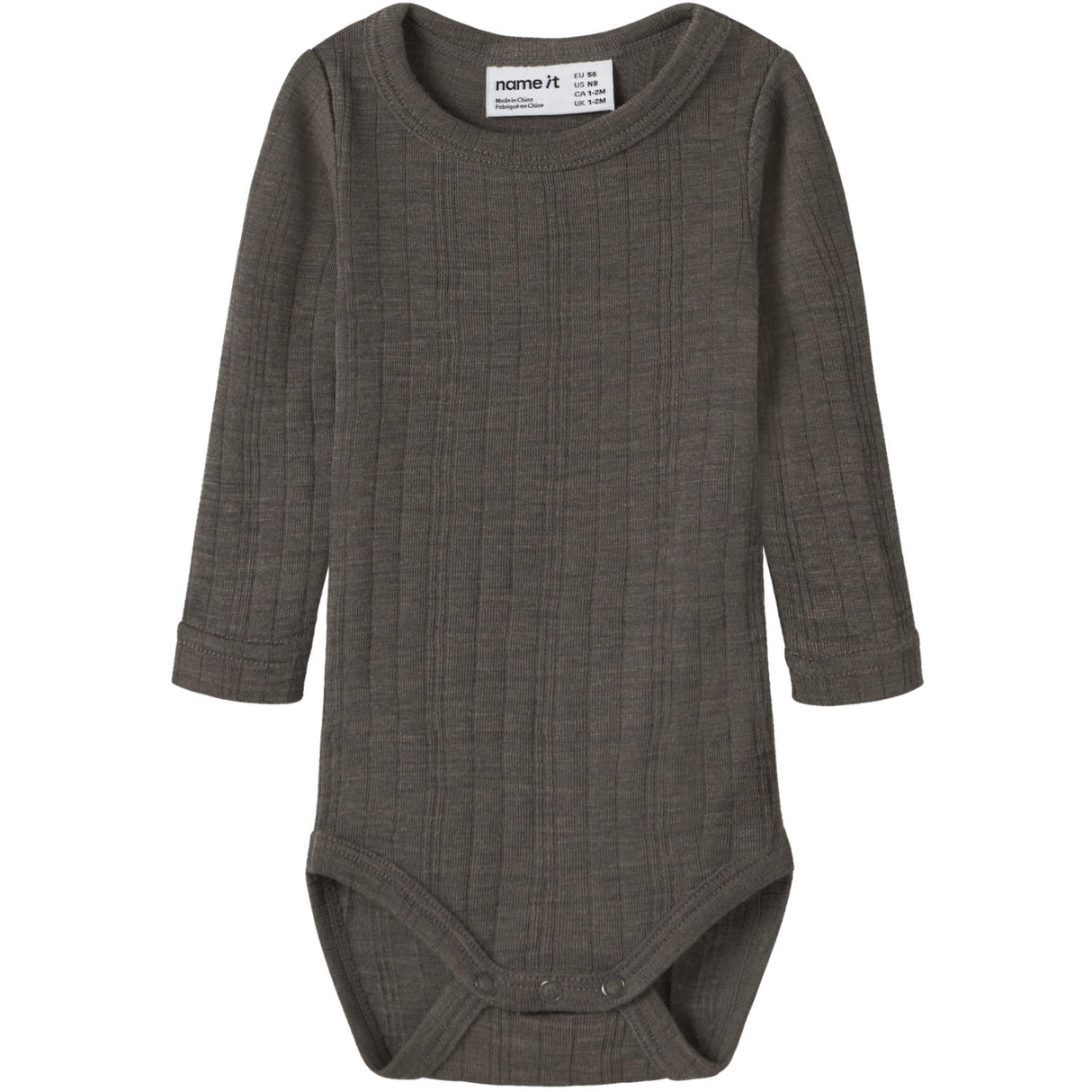 Name It Morel Nbmwang Wool Needle Ls Body Solid Noos