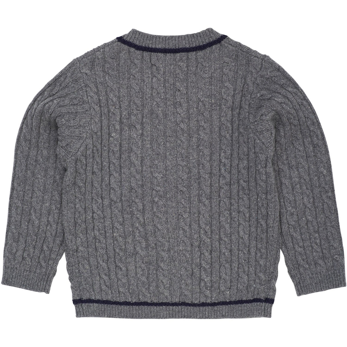 COPENHAGEN COLORS Dk Grey/Navy Comb. Lambswool Grandad Cardigan