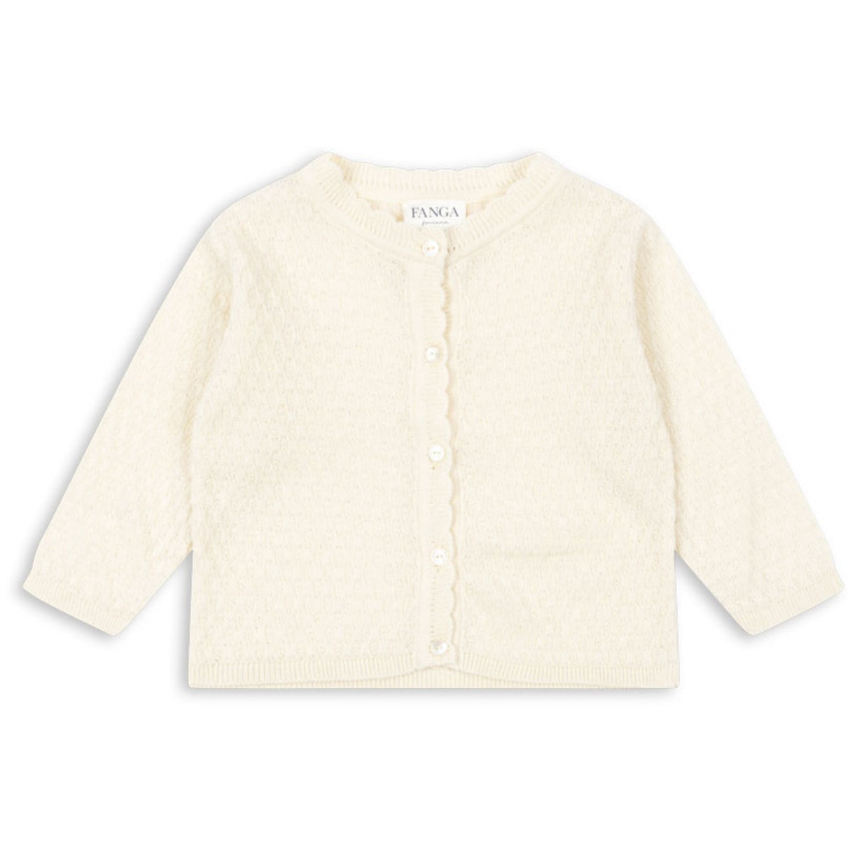 Konges Sløjd Antique White Venti Pointelle Cardigan GOTS