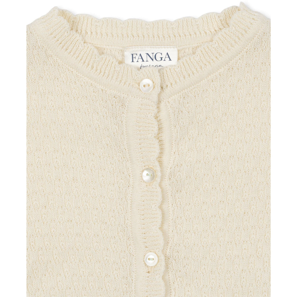 Konges Sløjd Antique White Venti Pointelle Cardigan GOTS