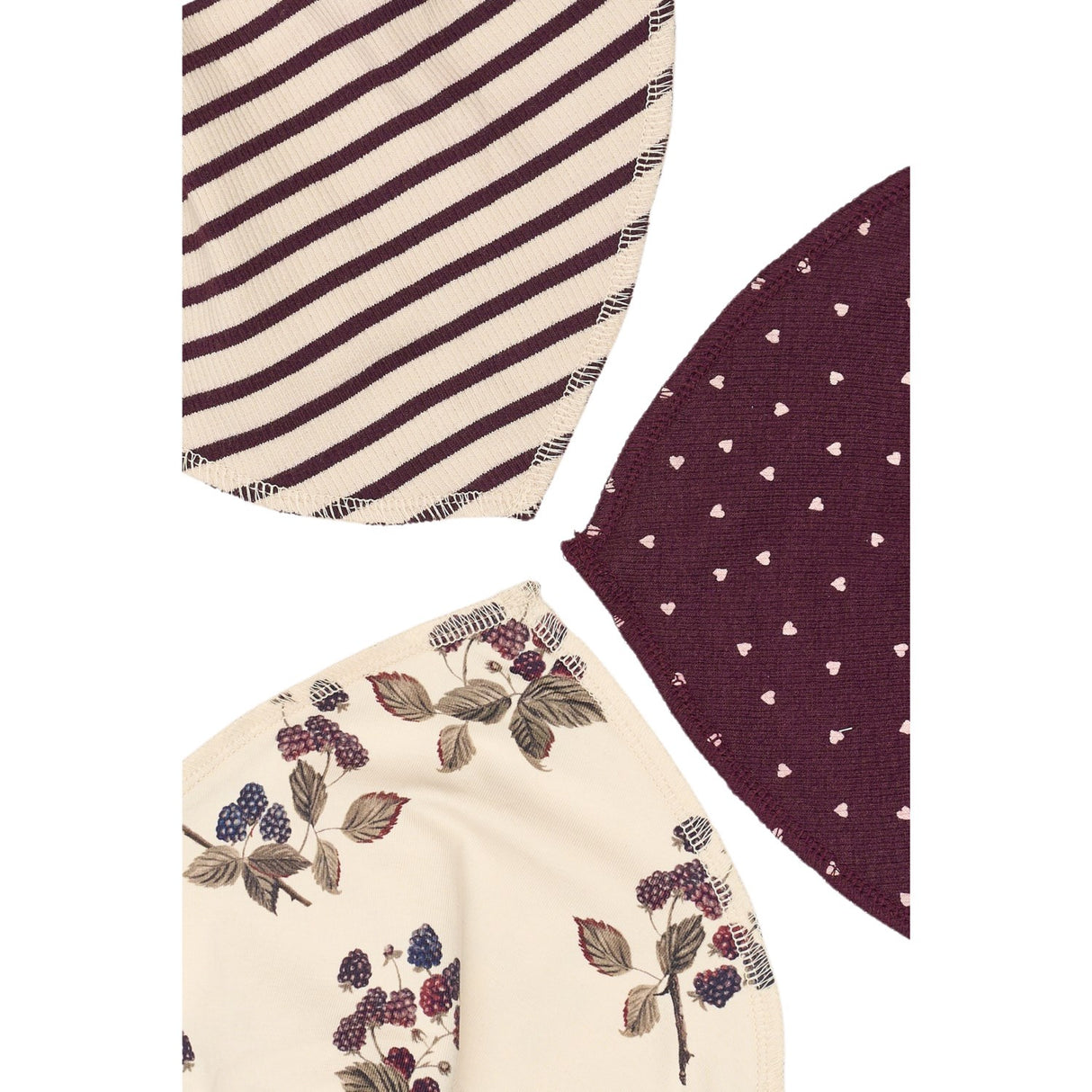 Petit Piao Black Berry Bib Modal 3 Pack