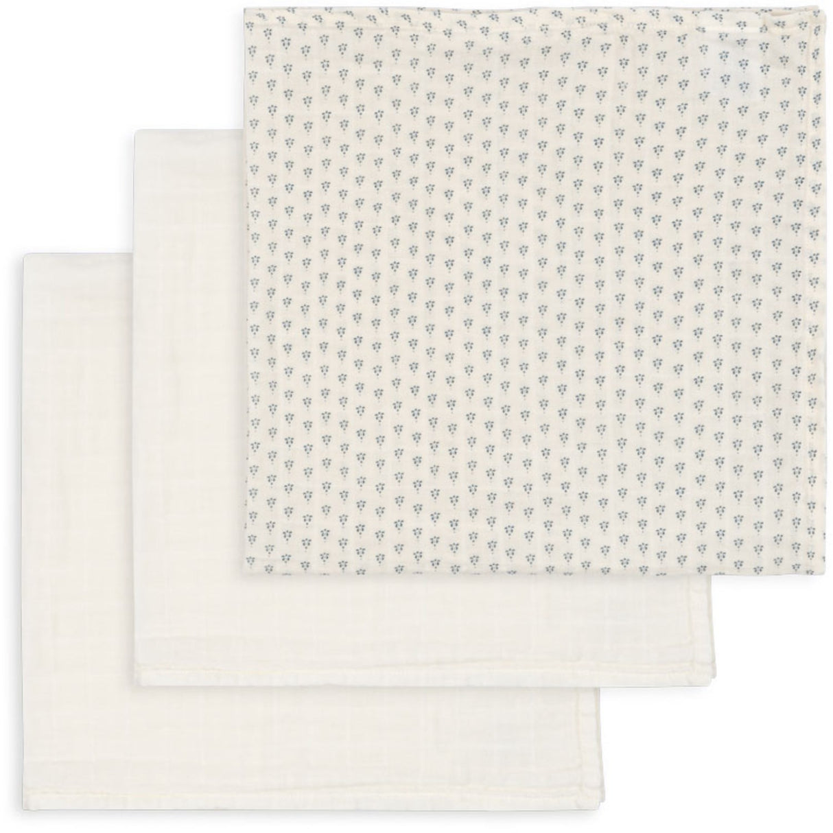 Konges Sløjd Punto Blu Bellini 3 Pack Muslin Cloth GOTS