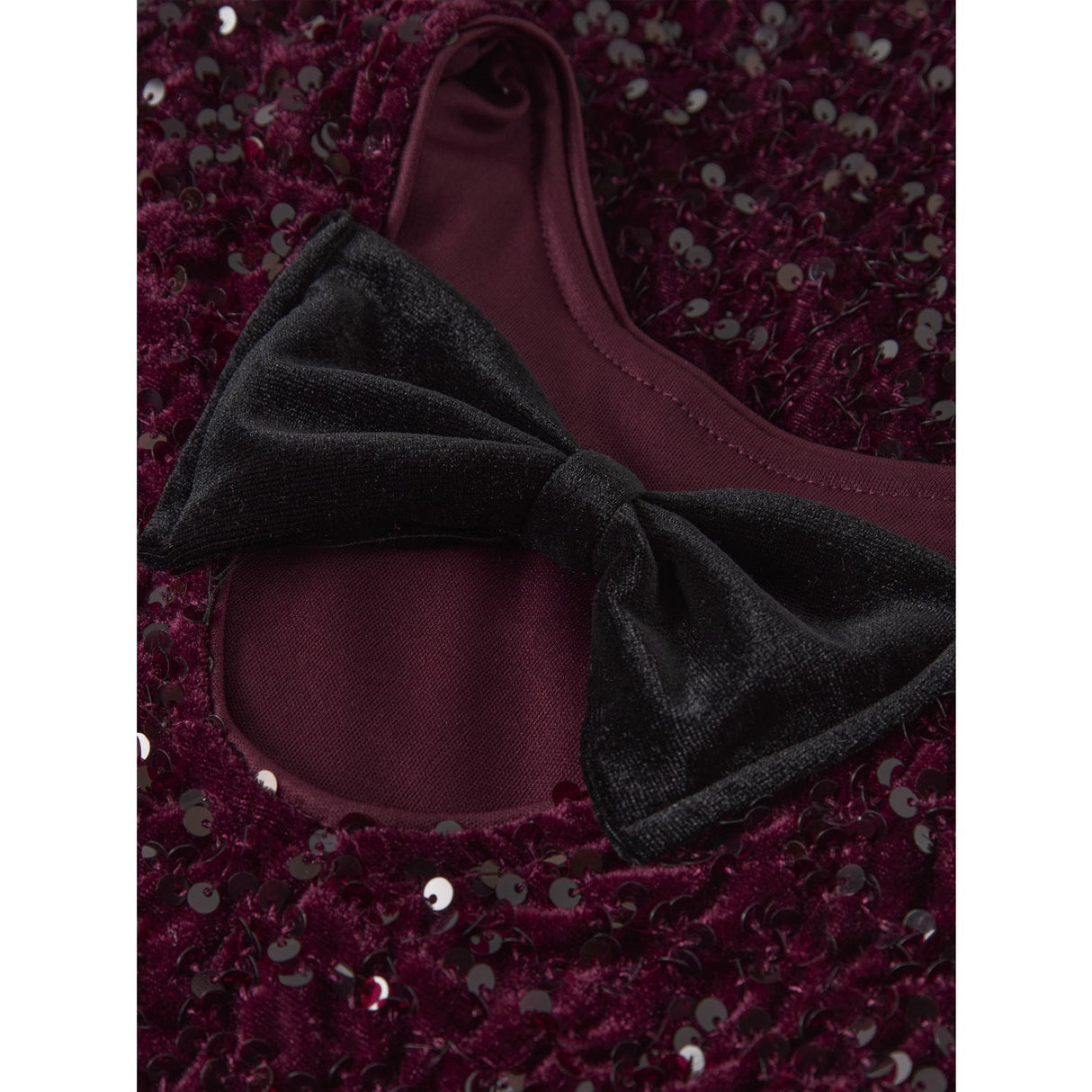Name It Burgundy Black Bow Nkfrusitta Ls Dress