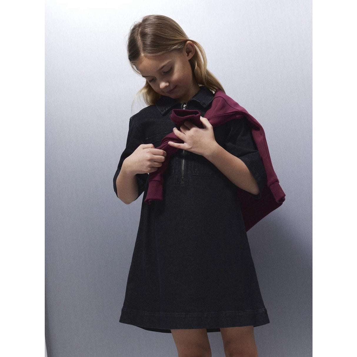 Name It Dark Grey Denim Nkfblake 1/2 Loose Dnm Dress 6355-Ft R