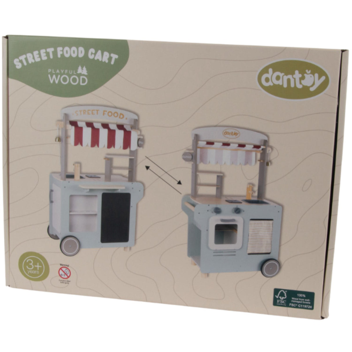 Dantoy Street Food Cart Wood 26 Pieces