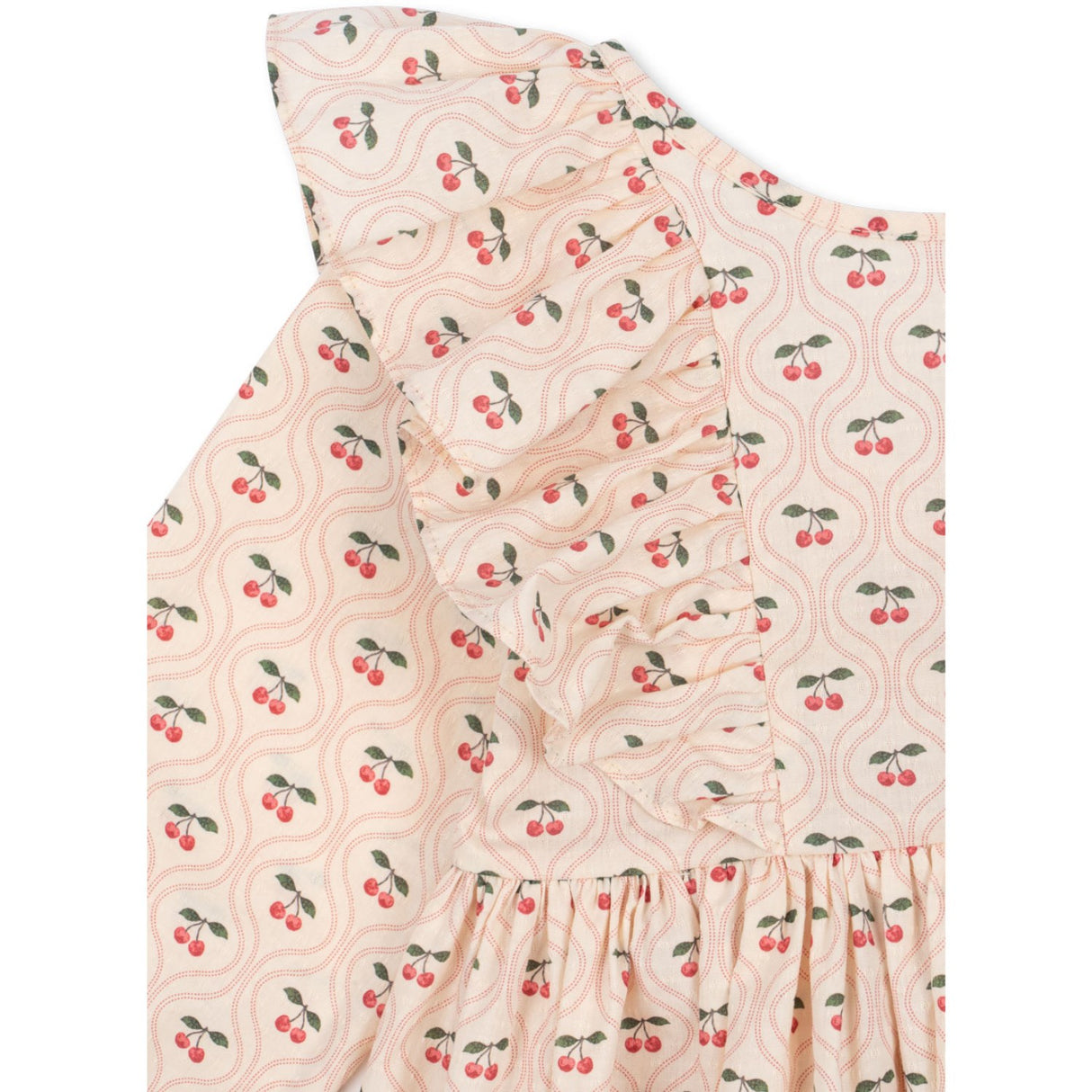 Konges Sløjd Cherry Pink Motif Cianna Ls Bow Dress GOTS