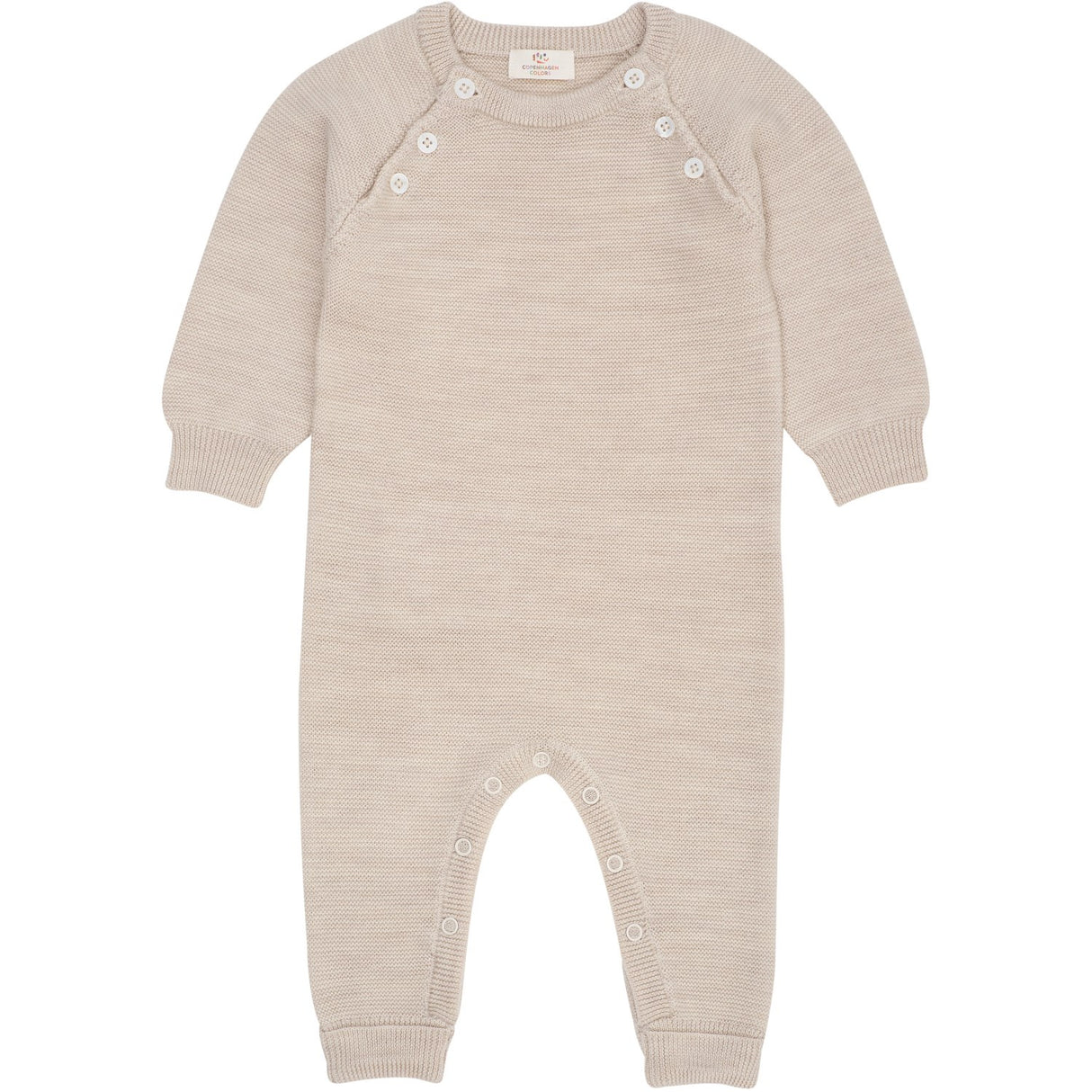 COPENHAGEN COLORS Pale Cream Mel Merino Baby Full Body In Garter Stitch