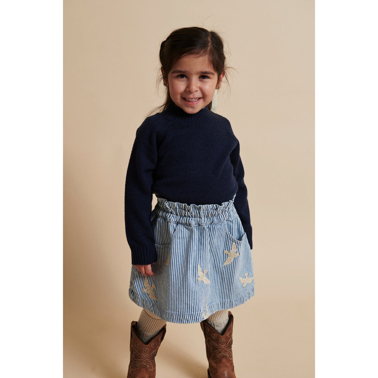 COPENHAGEN COLORS Navy Pull Over W Turtle Neck