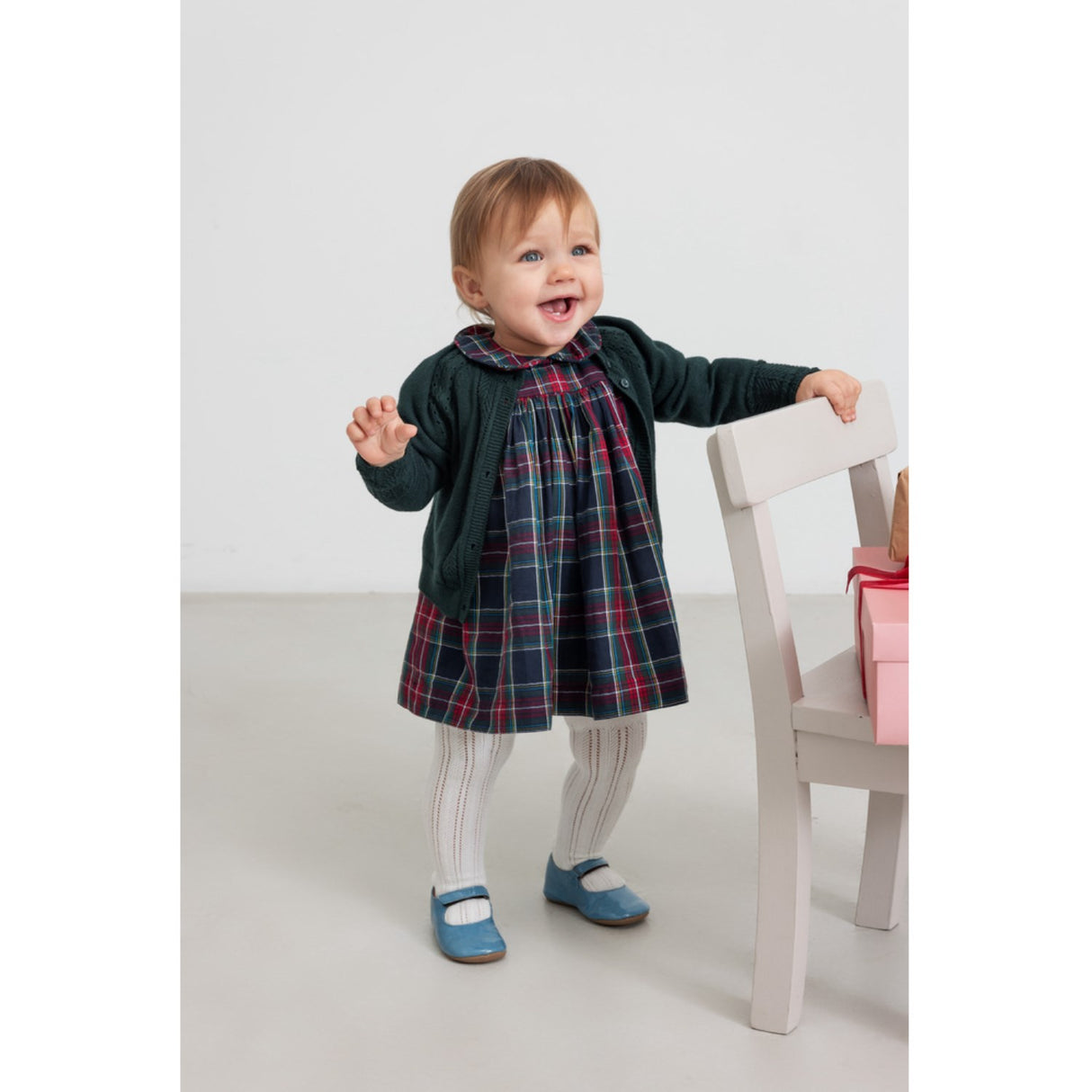 MarMar Check Pilot Navy Check Dulla B LS Dress