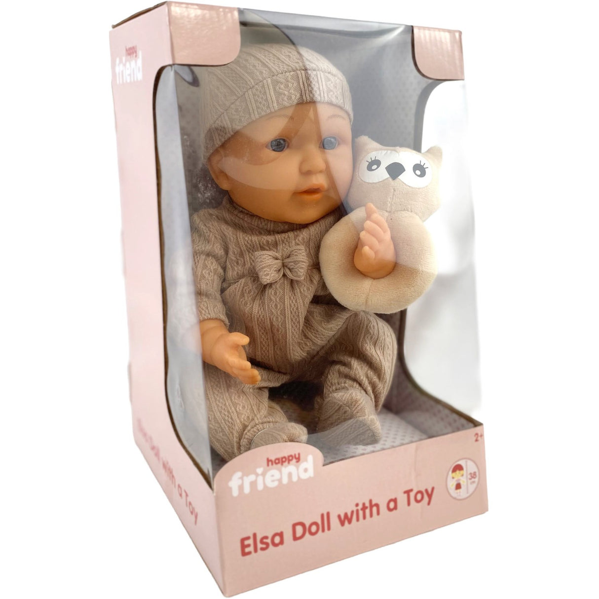 Happy Friend Elsa Doll 38 Cm With A Toy Brown Suit