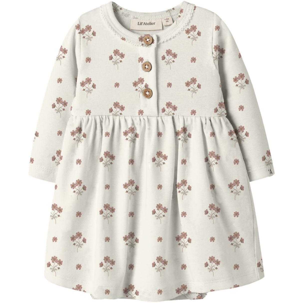 Lil'Atelier Coconut Milk Flower Pink Nbflayo Sif Ls Body Dress Lil