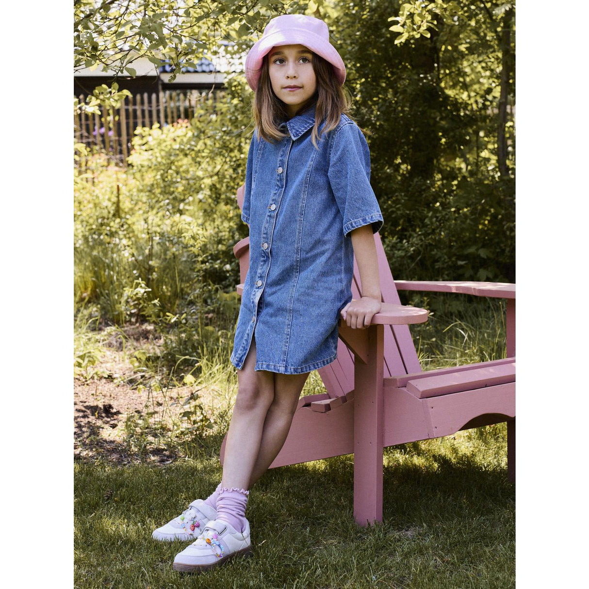 Name It Medium Blue Denim Nkfgianna 2/4 Dnm Dress 2221-Iz D