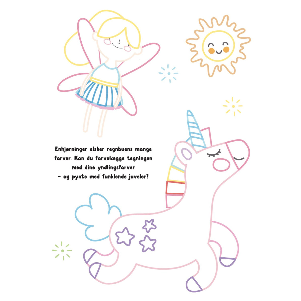 Forlaget Tukan Coloring Book With Juveler: Enhjørninger