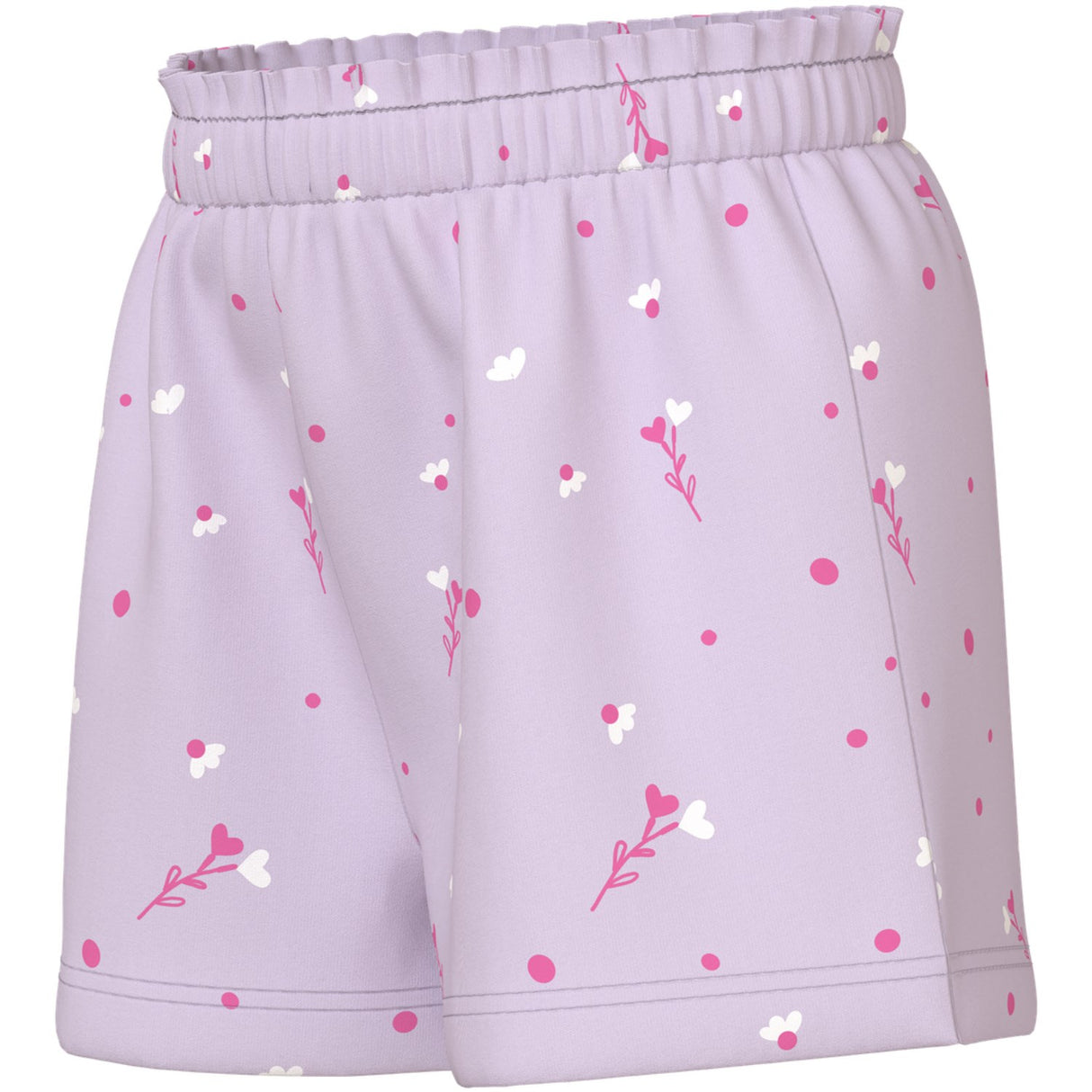 Name It Lavender Fog White Florals Nmfvilinse Shorts