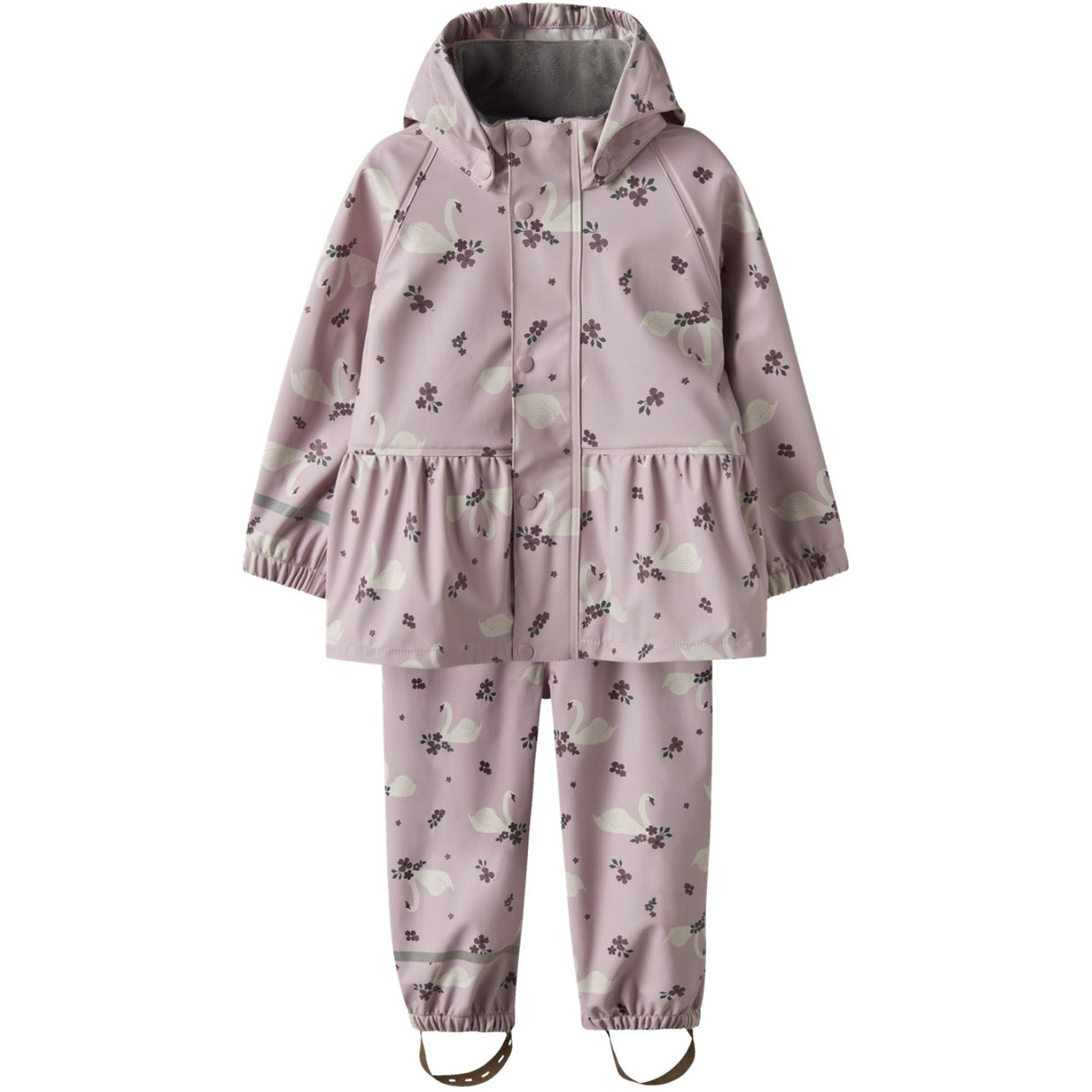 Name It Keepsake Lilac Swan Nmfdry10 Rain Set Aop Fo