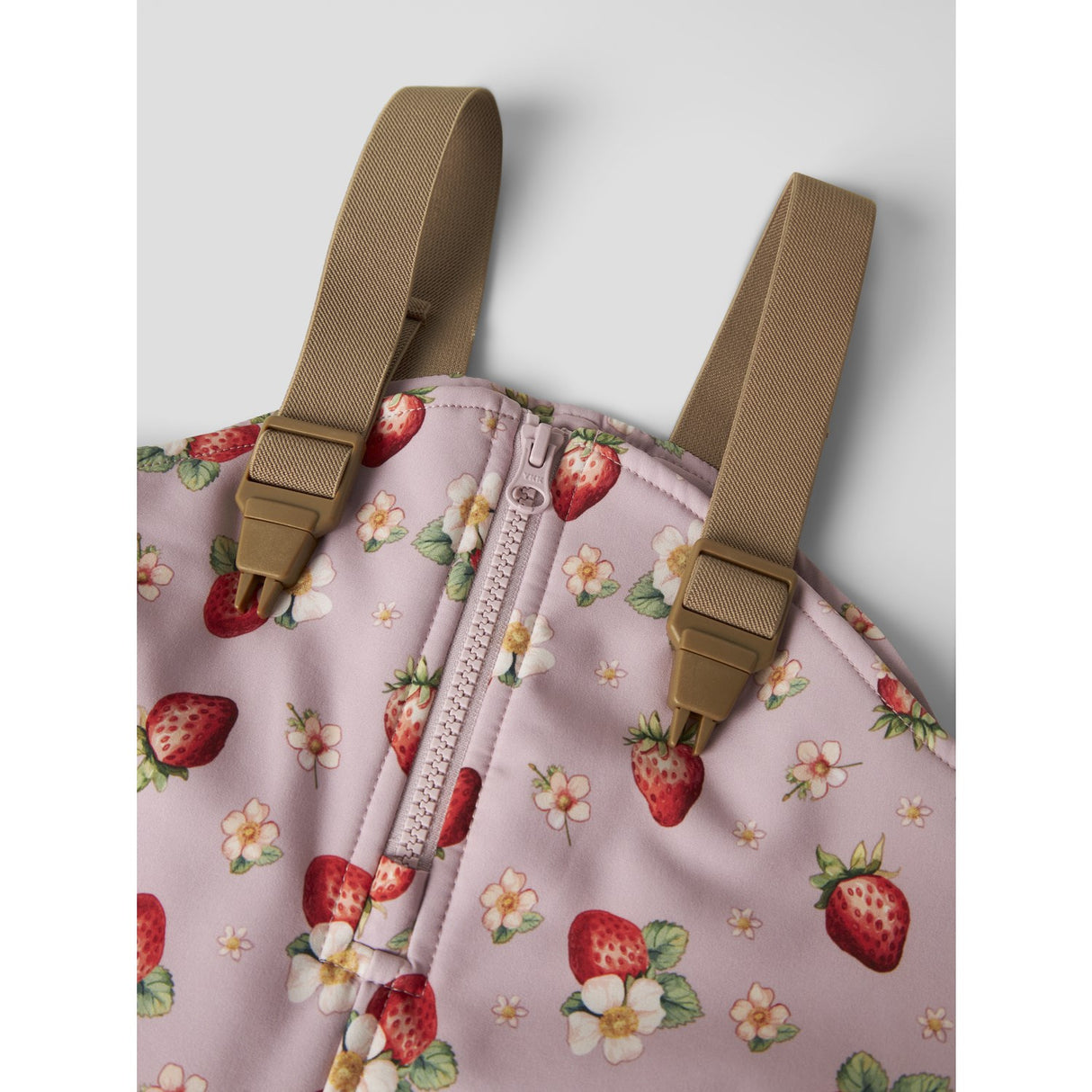 Name It Keepsake Lilac Strawberry Nmfalfa08 Softshell Bib Pants Aop Fo