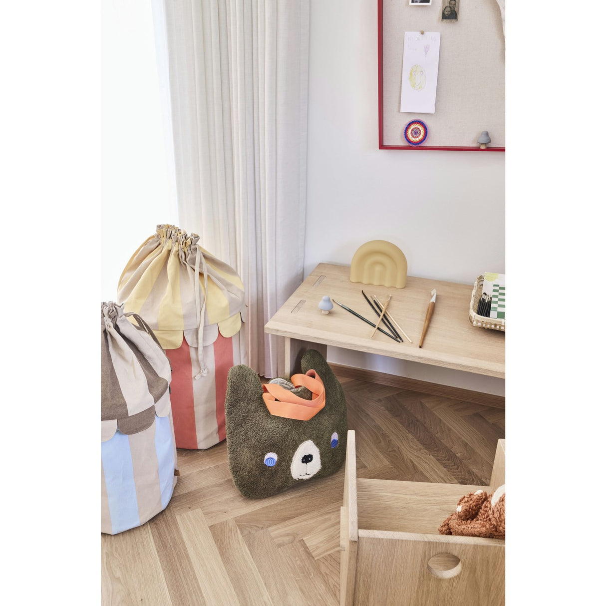 OYOY Ice Blue/Red Saga Basket Set Of 2