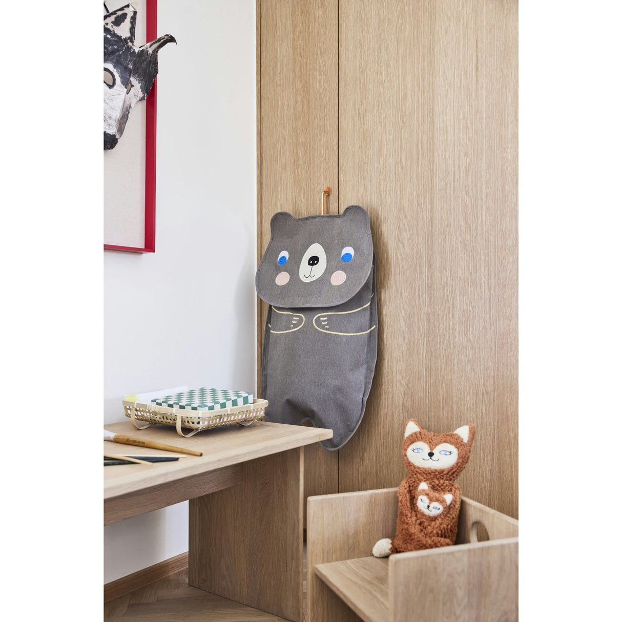 OYOY Brown Darling Bear Wall Storage