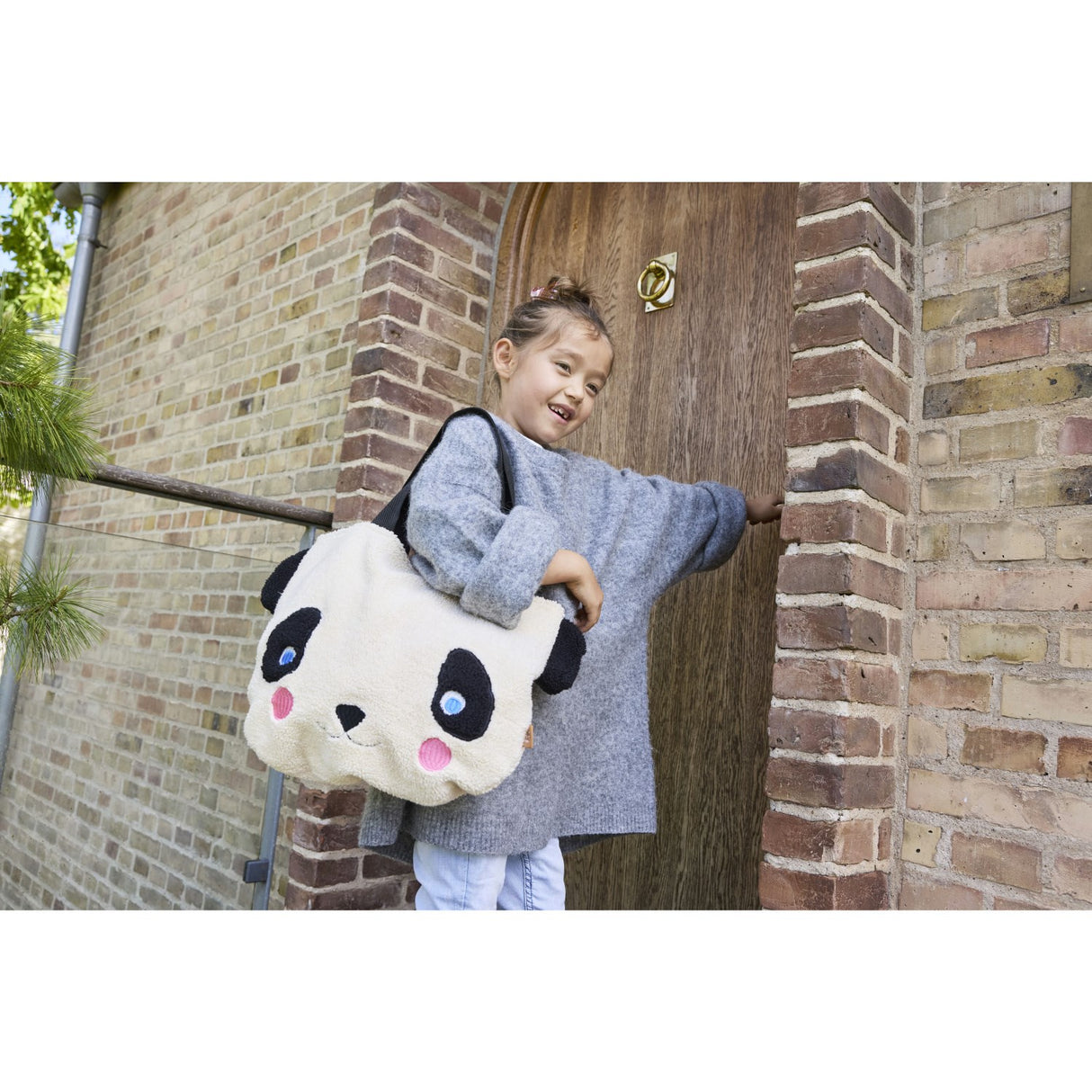 OYOY White/Black Darling Panda Tote Bag