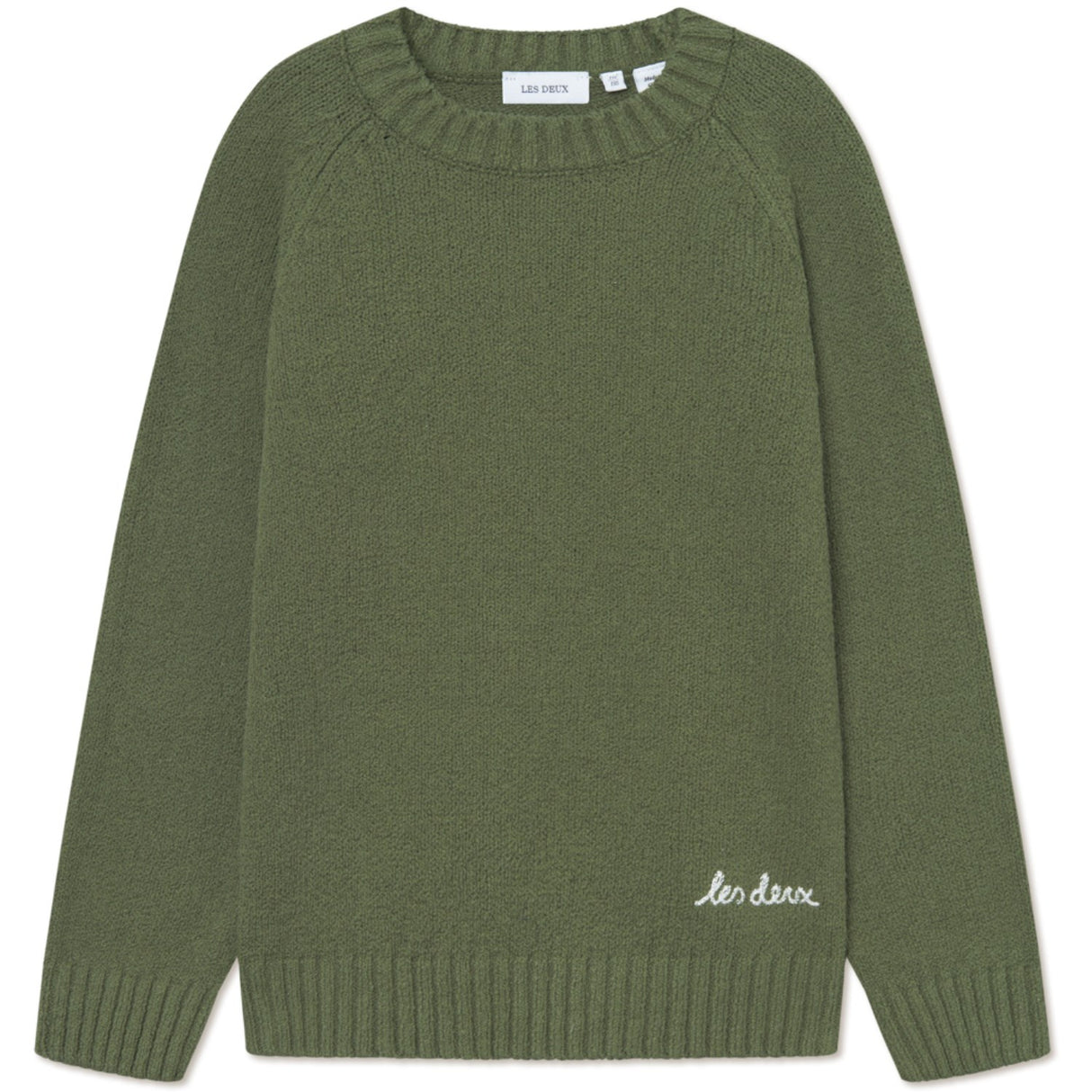 Les Deux Kids Chive Green Brad Roundneck Knit Kids