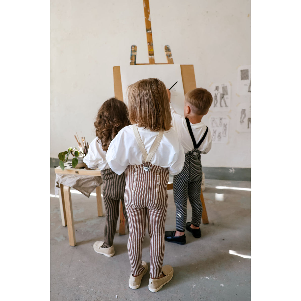 Silly Silas Granola X Cream Striped Special Footless Tights