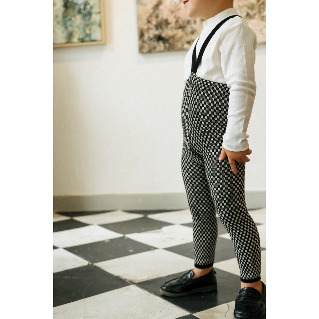 Silly Silas Black X White Checked Special Footless Tights