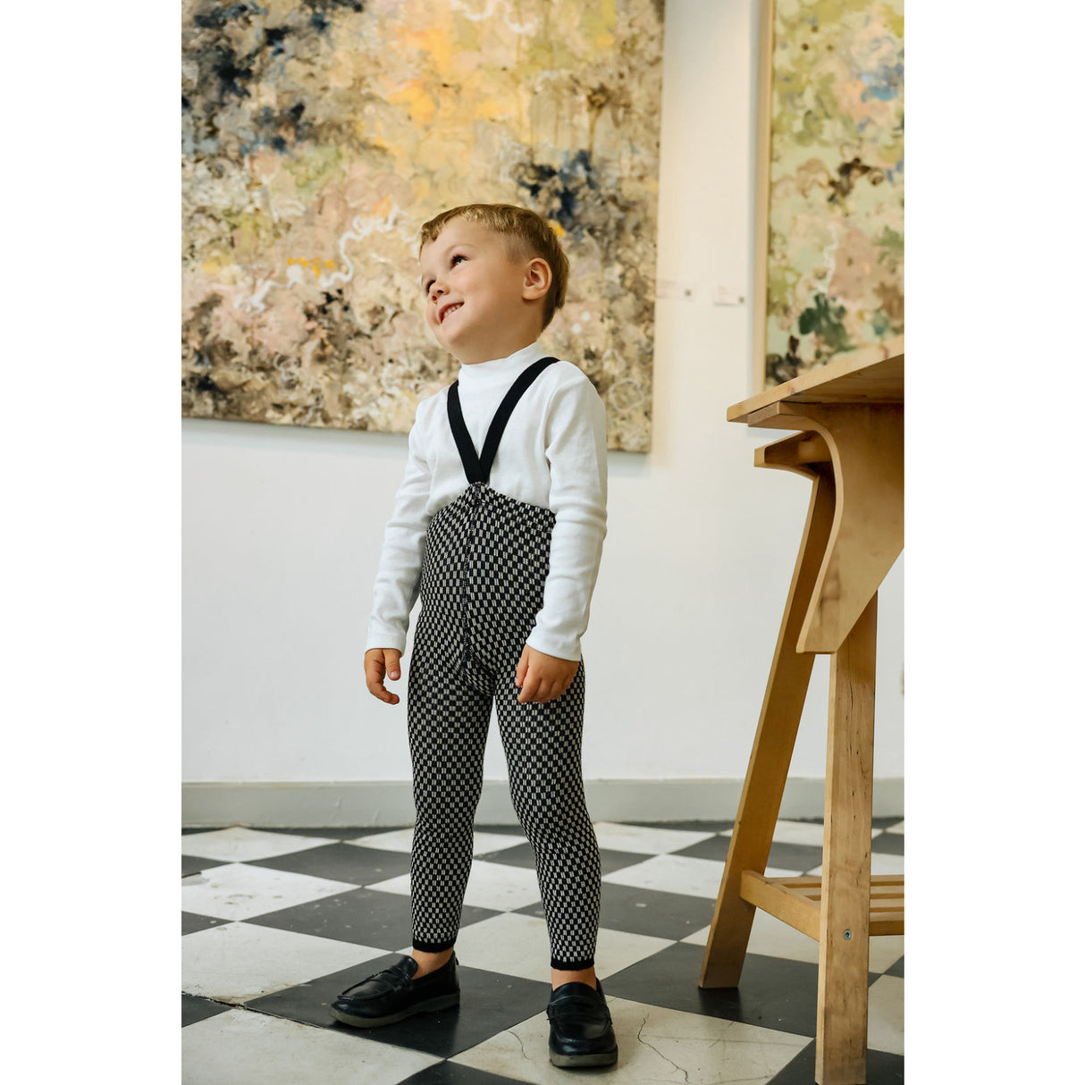 Silly Silas Black X White Checked Special Footless Tights