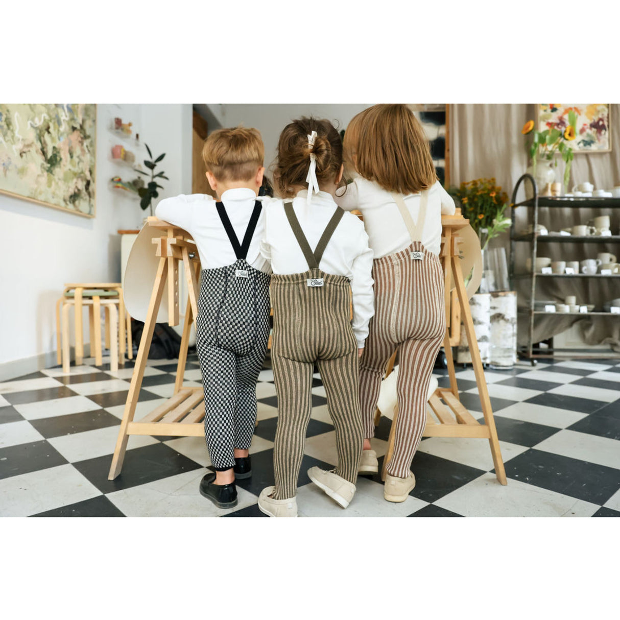 Silly Silas Black X White Checked Special Footless Tights