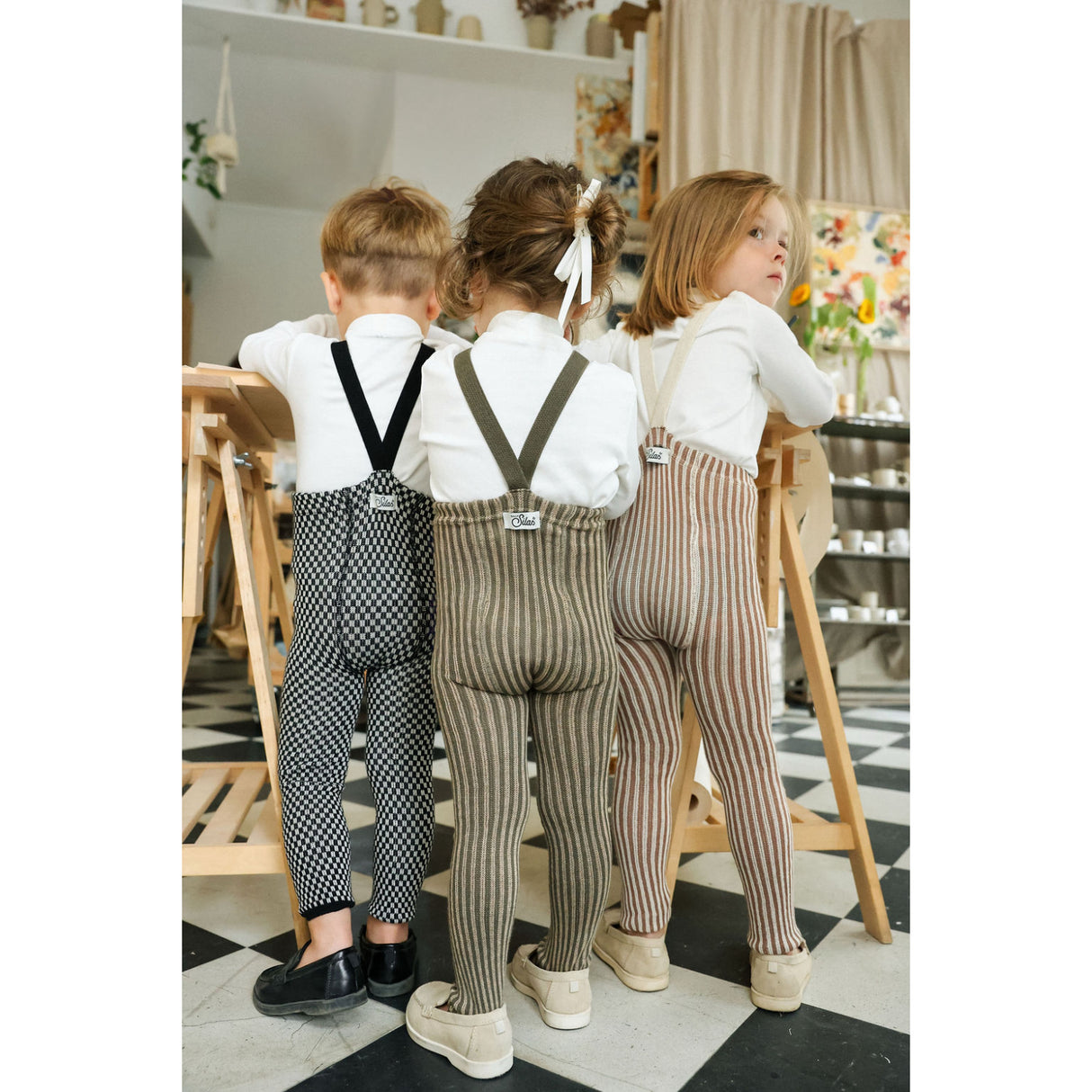 Silly Silas Black X White Checked Special Footless Tights